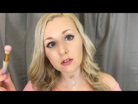 ASMR Applying Makeup for a Friend | Whispered, Up Close, Brushes