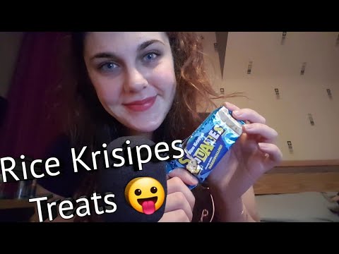ASMR || Eating Rice Krispies treats & whispered rambling ||