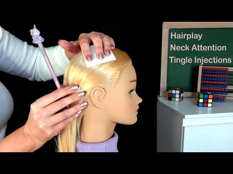 ASMR Perfectionist Girl in the Back of Class Plays with Your Hair & Neck Nape  (Whispered)