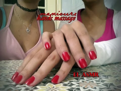 ASMR ita~Manicure & hands massage to my sister♥ whispering