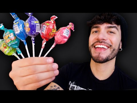 ASMR 6 Lollipops, 1 Mouth! (male whisper, candy eating)