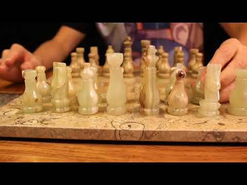 ASMR - New Chess set. Light stone clacking.