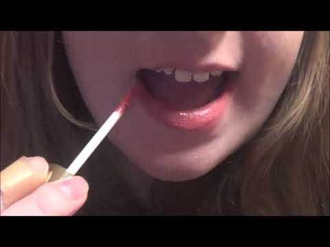 ASMR Lipgloss and Lipstick Application with Mouth Sounds