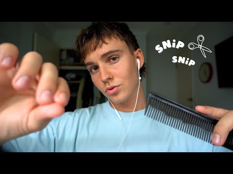ASMR Fast Haircut Roleplay (up-close personal attention, hand sounds)