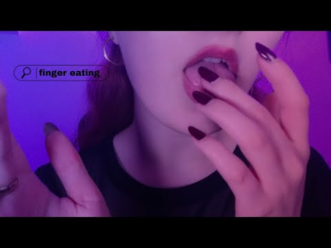 ASMR close up finger eating ~huming your face~spit painting👅