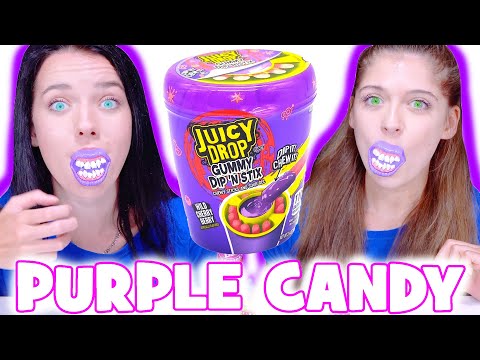 ASMR Eating Only Purple Candy | Drink Race, Candy Race