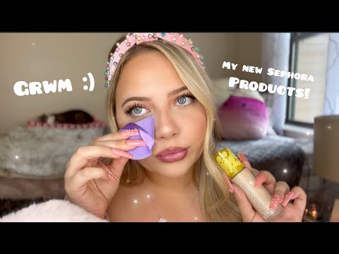 Asmr GRWM Using New Products :) whispering, tapping, scratching 💖🫶🏻
