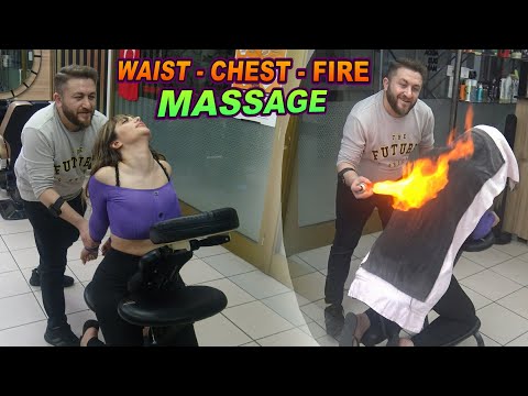 FEMALE HAIR CRACKING + FIRE HIP MASSAGE + Asmr chest, back, waist, foot, leg, neck, head massage