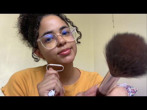 my first ASMR video | how i got into asmr (lofi, whisper ramble, book tapping, face brushing)