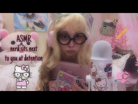 ASMR nerd sits next to you at detention roleplay!!!! (fast and aggressive)