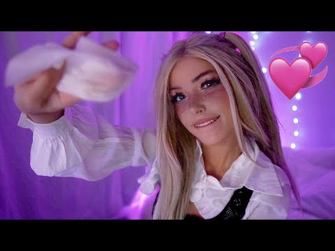spa student practices on you | roleplay asmr | face touch | massage | hand cleansing | moisturizer