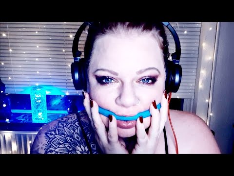 ASMR Rubber straw noms| Mouth sounds (whispering)