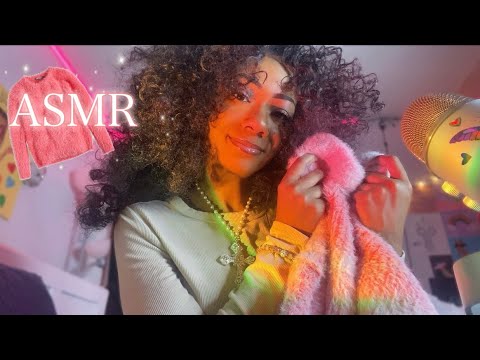 ASMR Fabric Sounds From Some Of My Favorite Sweaters✨ ( whispering, scratching, rubbing ) and More!!