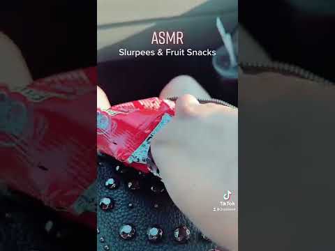 In my car @ 2 different angles ASMR SLURPEES and GUMMIES #shorts #gummies #eating