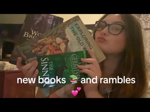 ASMR tapping on and rambling about new books i thrifted 📚🤓