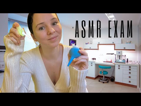 ASMR Ear & Eye Exam👂🏻Nurse Roleplay (Hearing test, Ear cleaning, Vision check, Medical)