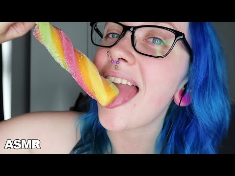 ASMR Fruit Popsicle Eating Mouth Sounds🍓