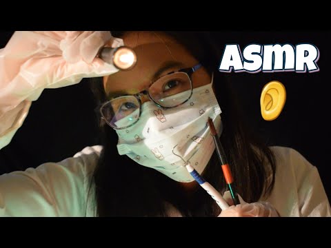 ASMR: Doctor Ear Cleaning Roleplay 👂👩‍⚕️ (DIY Mic) [Binaural, Soft-Speaking, Whispers]