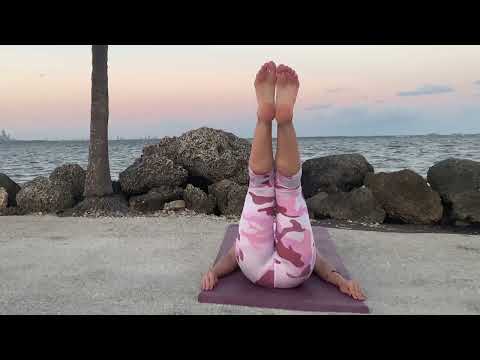 ASMR Sunset Yoga with Ocean Sounds~ No Talking