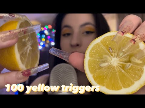 Asmr 100 yellow triggers in 1 minute