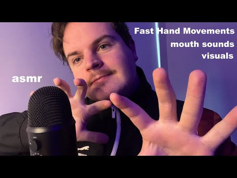 Fast ASMR Hand Movements, Mic Scratching, Mouth Sounds, Visuals