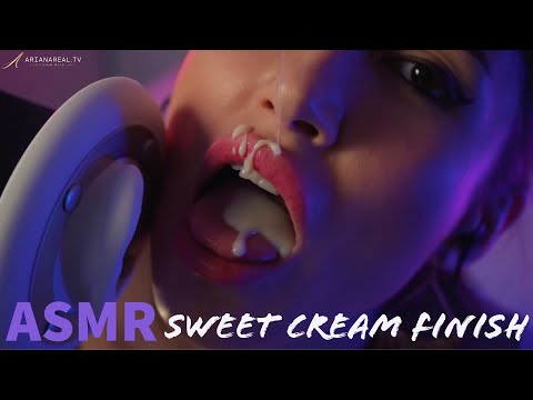 ASMR Ear Licking with Sweet Cream Syrup Finish