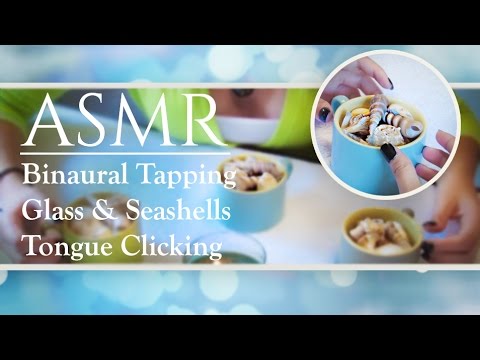 ASMR. Binaural Tapping on Glass & Seashells, Tongue Clicking. Meet Turbo the Hermit Crab