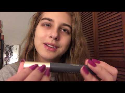 ASMR | what’s in my makeup bag | tapping and whispering