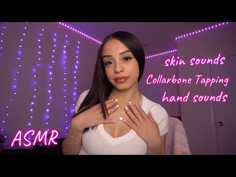 ASMR | DRY skin rubbing, FAST hand sounds/snaps + Collarbone Tapping ✨