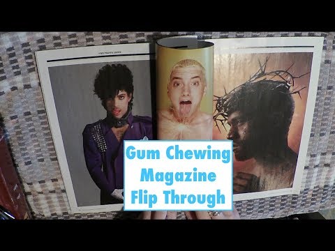 ASMR Kanye, Eminem, Prince Magazine Flip Through with Juicy Gum Chewing and Popping