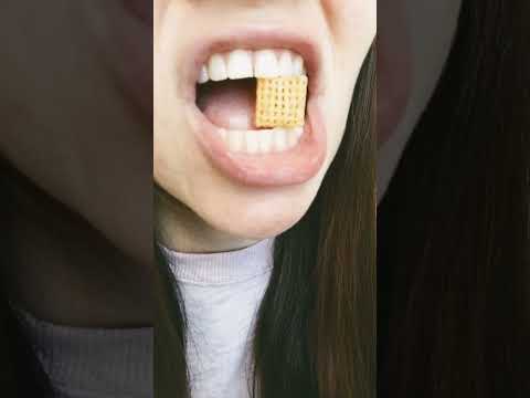 ASMR Chex mix square SUPER CRUNCHY part 2 salty tasty satisfying sunny mouth sounds #shorts #asmr