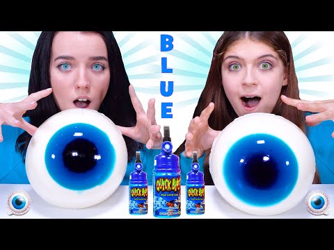 BLUE FOOD CHALLENGE By LiLiBu (Candy Race, Giant Gummy Eyeballs)