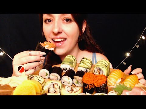 ASMR | SUSHI Gömüyorum 🍱 | Yemek Sesleri | Nigiri, Sashimi, Temaki, Sushi Roll | Türkçe Mukbang すし