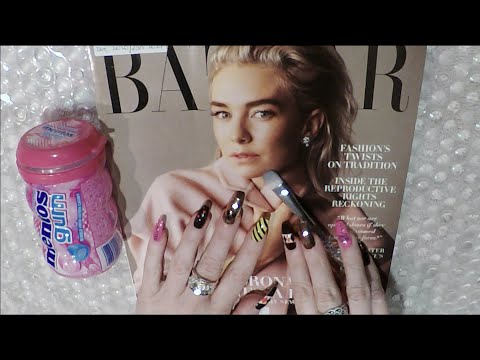 ASMR Gum Chewing Magazine Flip Through | Page Turning, Tingly Whispers | Vanessa Kirby