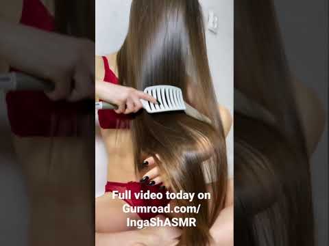 Preview hair brushing and playing with super silky hair!