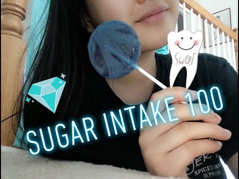 ASMR Consuming My Total Sugar Intake For 10 years 🍭💙 (lollipop eating & story time)