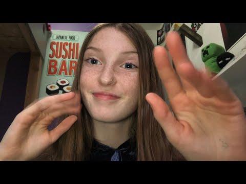 Repeating my intro, hand movements and finger fluttering, mouth sounds [ASMR]