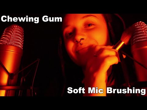 ASMR | Chewing Gum Mouth Sounds + Soft Mic Brushing