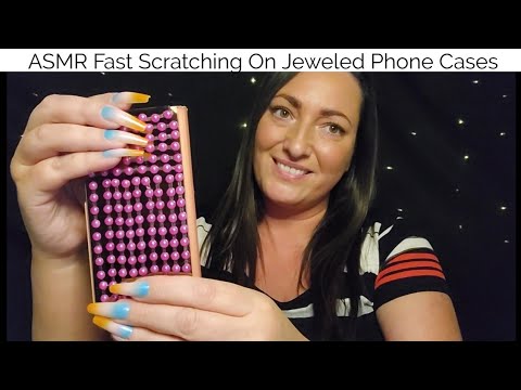 ASMR Fast Scratching On Jeweled Phone Cases