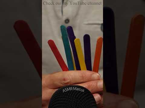 ASMR Fidgeting With Some Colourful Wooden Lolly Sticks #short