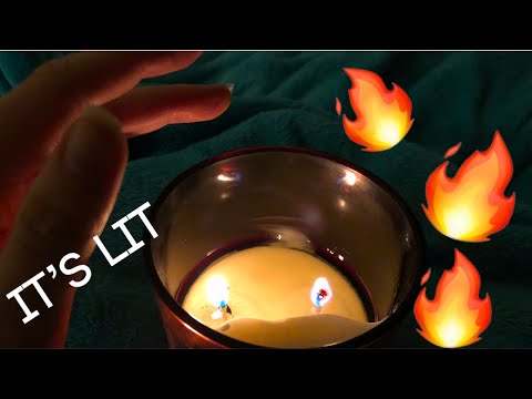 ASMR - Tapping on a LIT candle 🔥 (tapping, camera tapping and mouth sounds)