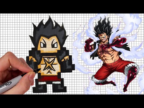 Comment Dessiner LUFFY GEAR 4 ONE PIECE [Manga - Animé] Pixel Art