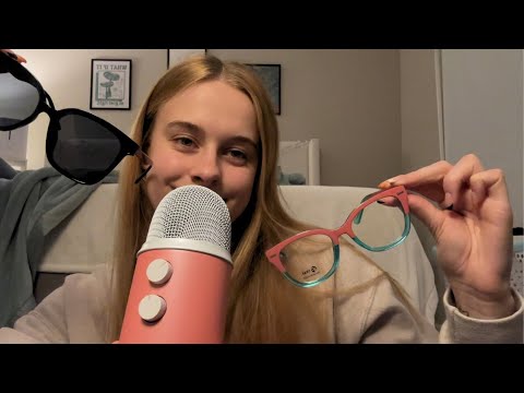 ASMR Unboxing Aoolia Glasses!  (tapping, crinkly sounds, whispering, & more)