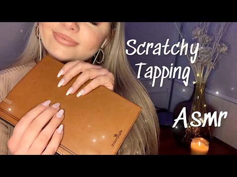 ASMR | Scratchy Tapping Leather Items with long nails ⭐️