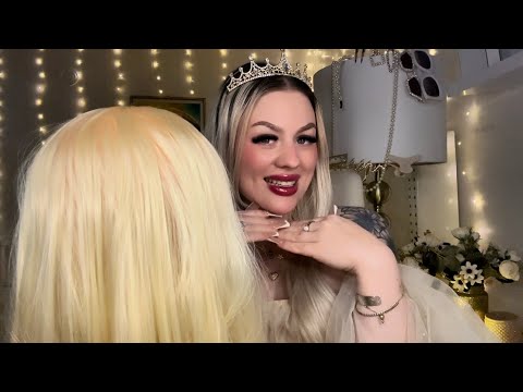 ASMR Princess Gets You Ready For The Ball | Brushing Hair, Skincare + Layered Sounds
