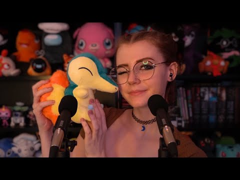 ASMR ☆ tip tap tapping on cyndaquil ☀ | tapping, unintelligible whispers, affirmations