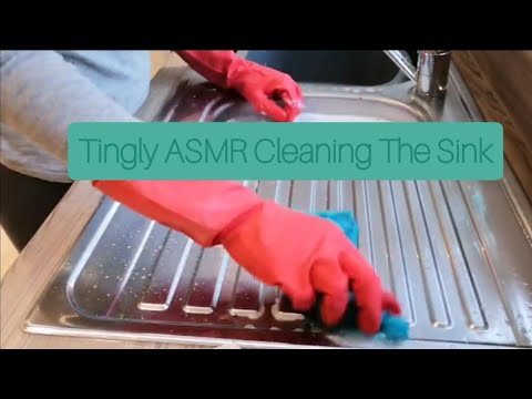 ASMR - Household Cleaning/Scrubbing The Kitchen Sink No Talking