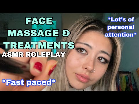 ASMR FACE MASSAGE & TREATMENTS RP 🥒😌😴 - FAST PACED