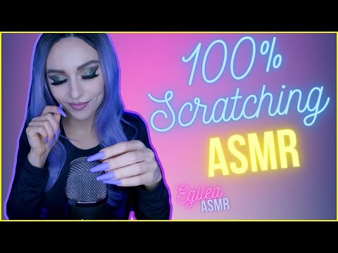 ASMR 100% Scratching on mic, Blue Yeti with sponge cover and without. (No Talking)