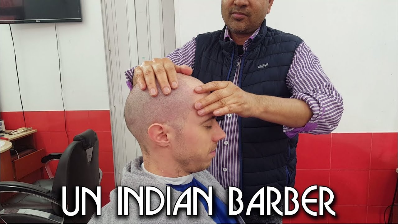 Indian Barber in Italy Head Shave And Massage - ASMR video